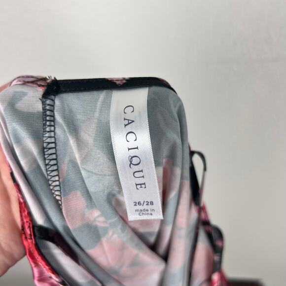 Cacique Floral Lace Trim Chemise Babydoll 26/28 Plus Size Lingerie Sleepwear - Picture 9 of 9